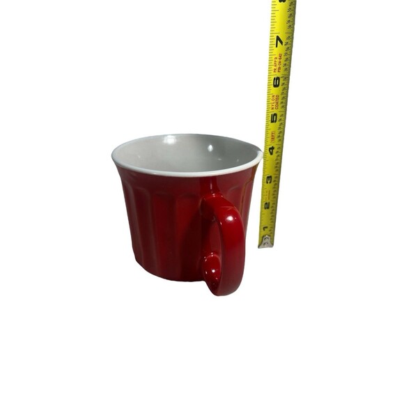Royal Norfolk Large Coffee Mug Oversized Cup Ceramic Red Ribbed - Picture 8 of 11